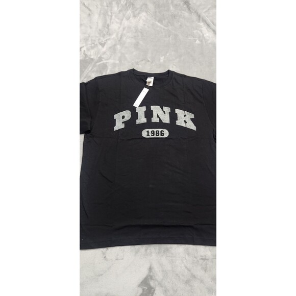 Victoria's Secret Black Medium Campus Cotton Tee NWT - Picture 2 of 6